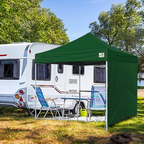 Image of Eurmax USA 10x6.25 Pop Up Canopy SunWall-UV Protection for Tent,Blocks Sunlight&Wind,Water Resistant Side Wall Only,Easy Hook & Loop Installation,Fit for 10FT Straight Leg Shelters&Gazebo,Forest Green