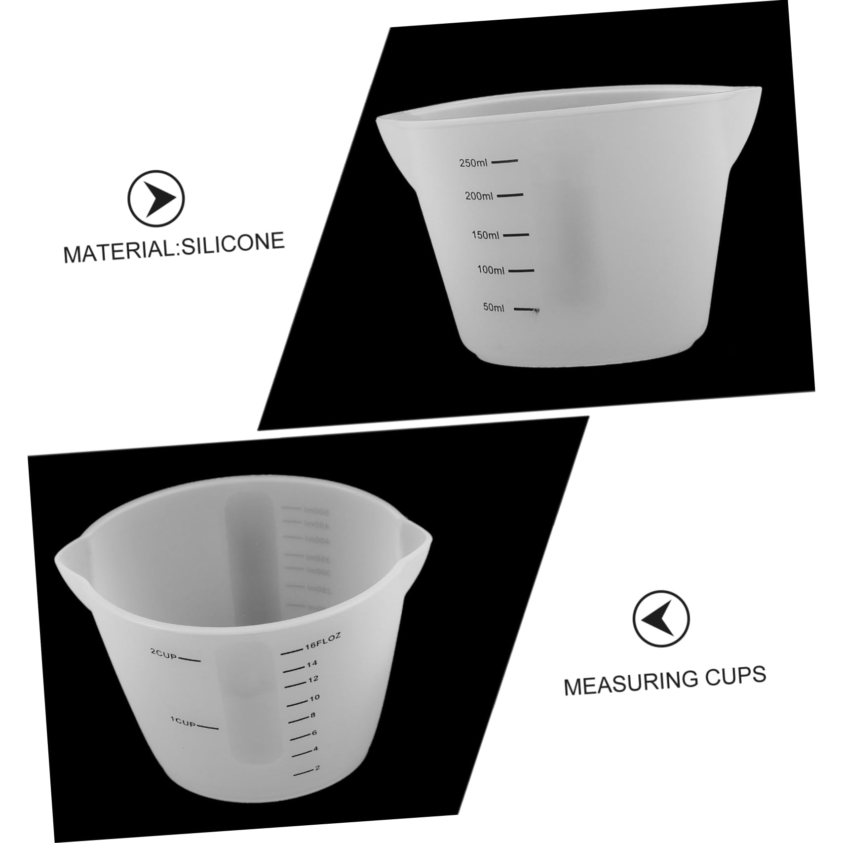 ABOOFAN 8 Piezas Taza Medidora Práctico Vaso Medidor Tazas De Cocina Vasos Mezcladores De Silicona Para Resina Vaso Medidor De Silicona De Graduada Gel De Sílice