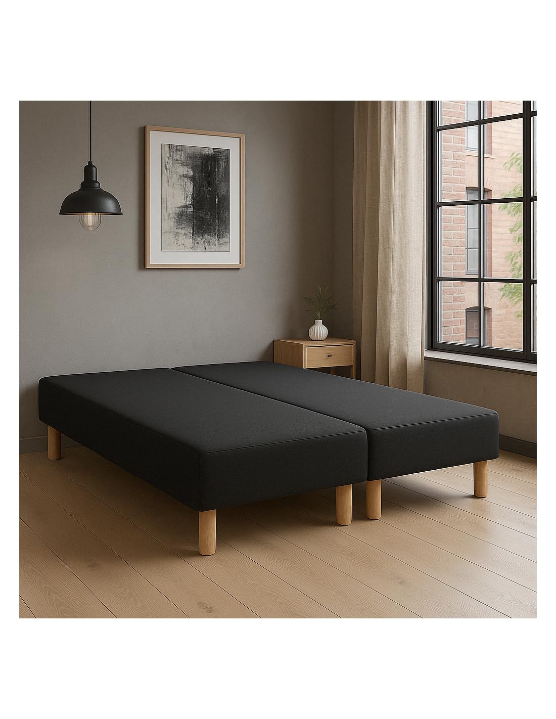 by sommiflex SOMMIER TAPISSIER Noir 100x200x2 (200x200) | Fabrication FRANÇAI