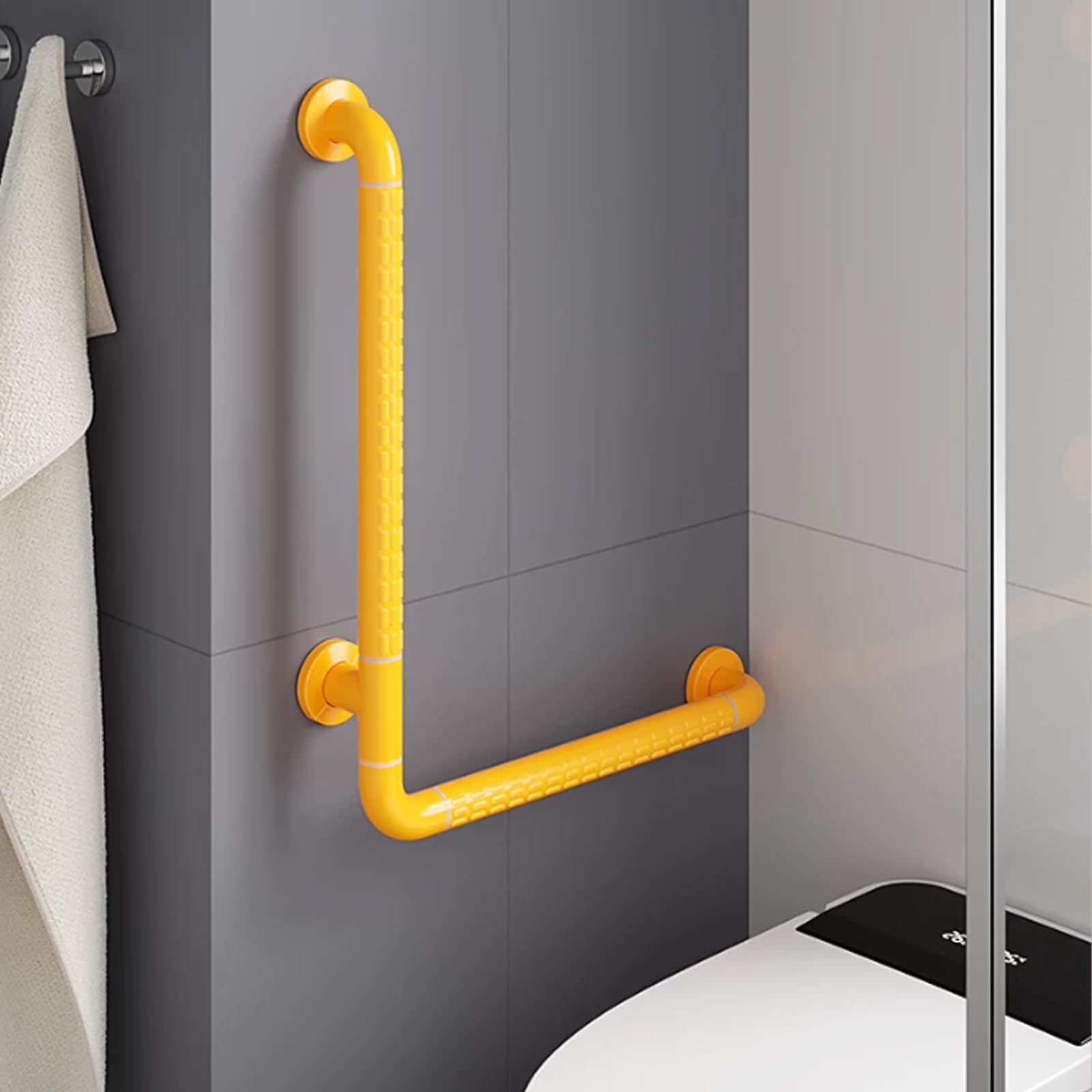 Maniglione Di Sicurezza per Doccia – Corrimano Antiscivolo per Anziani E Disabili – Maniglia Robusta In Acciaio Inox(White,70 * 70cm)