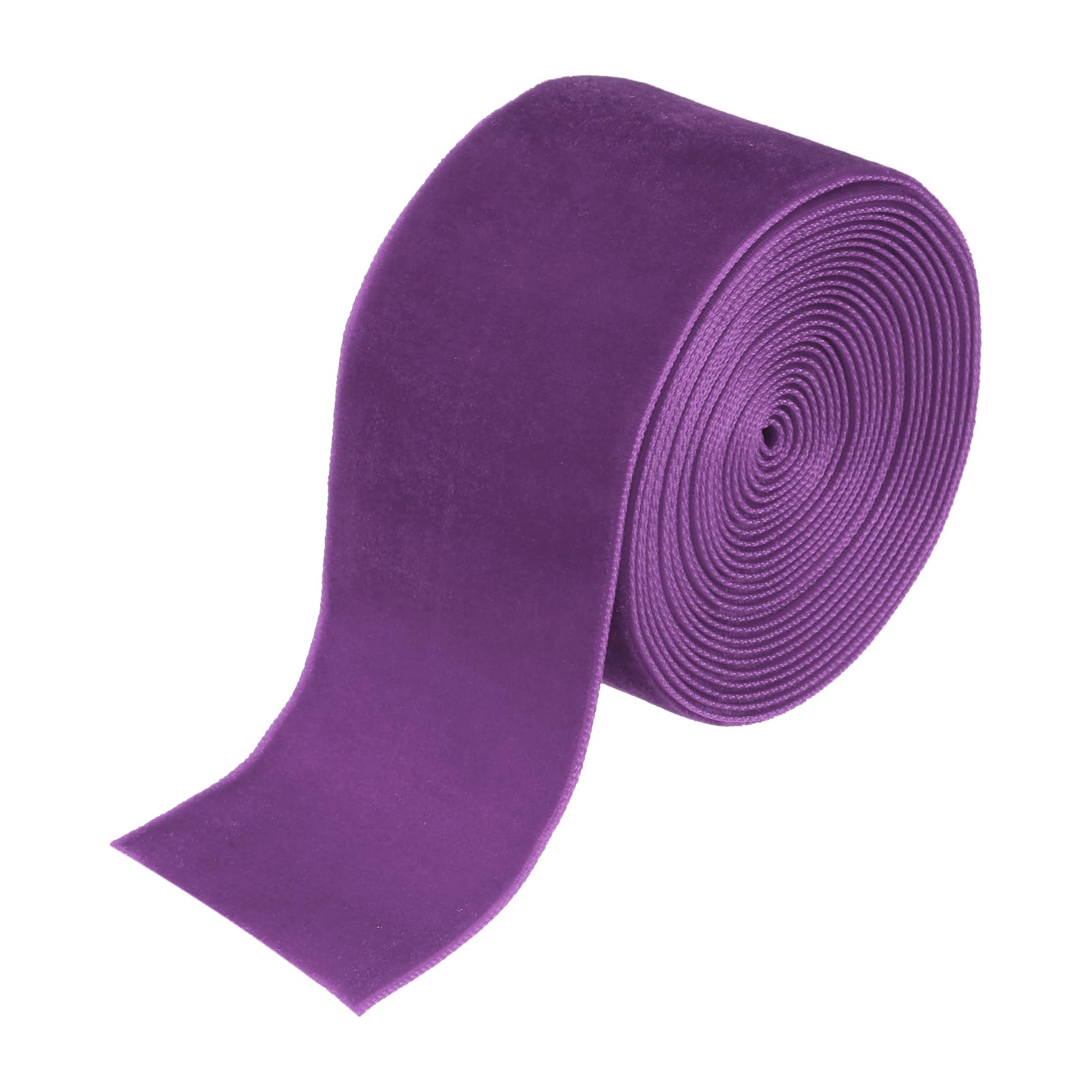 sourcing map Velvet Ribbon 1.5 Inch x 3 Yard Single Face Spool Silky Velvet Fabric for Bouquets DIY Crafts Gift Wrapping Wedding Party Dark Purple