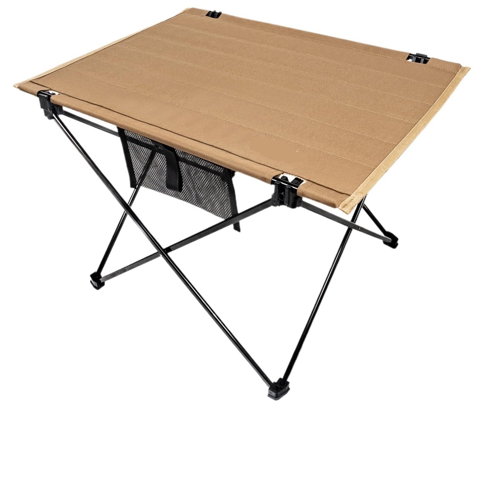 Table camping pliante ultralégère en maille marron pour pique-nique