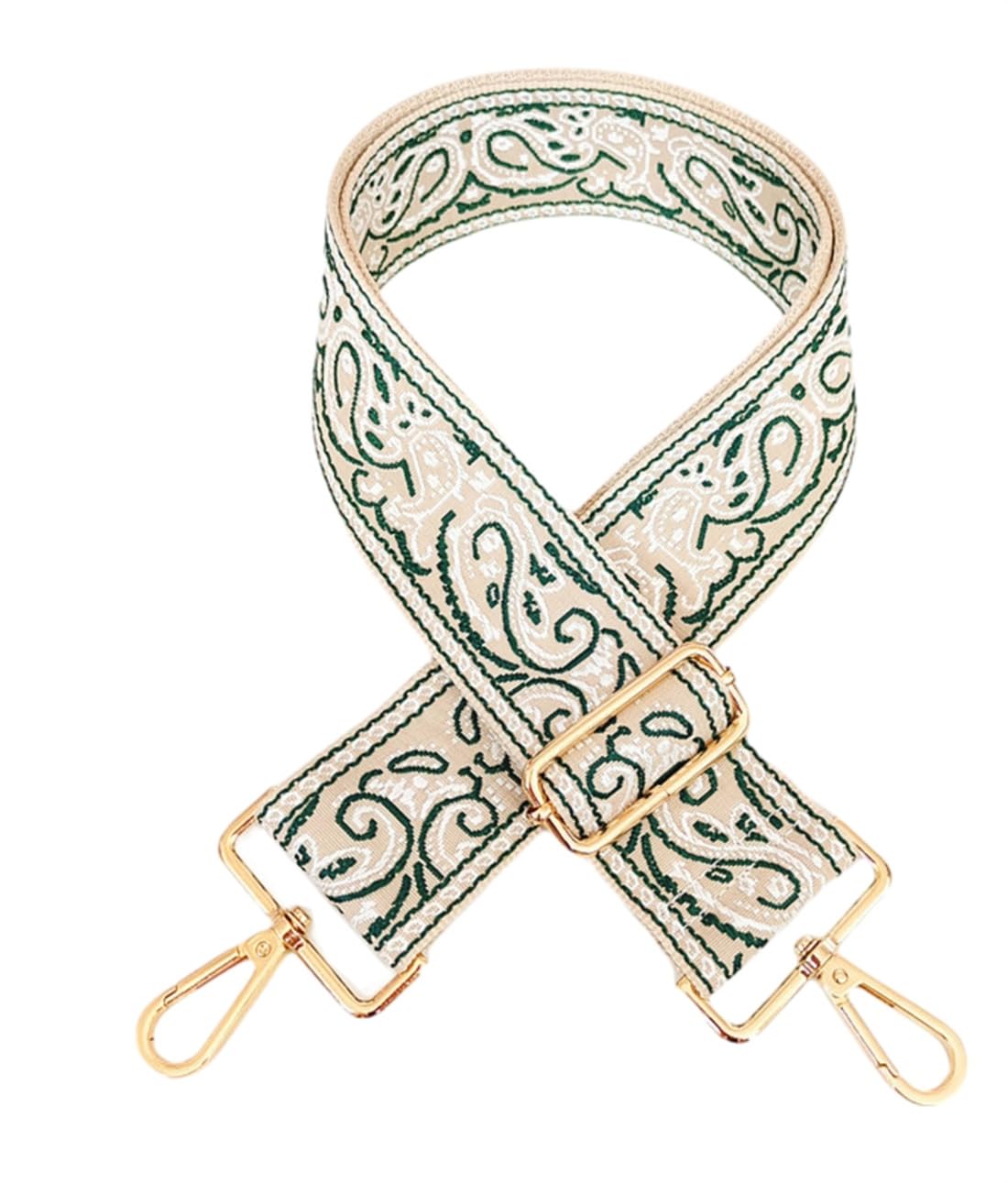 Zhiheng 1pc Adjustable Strap Replacement 2in Wide Paisley Jacquard Belt Purse Charms for Crossbody Guitar Camera Bag