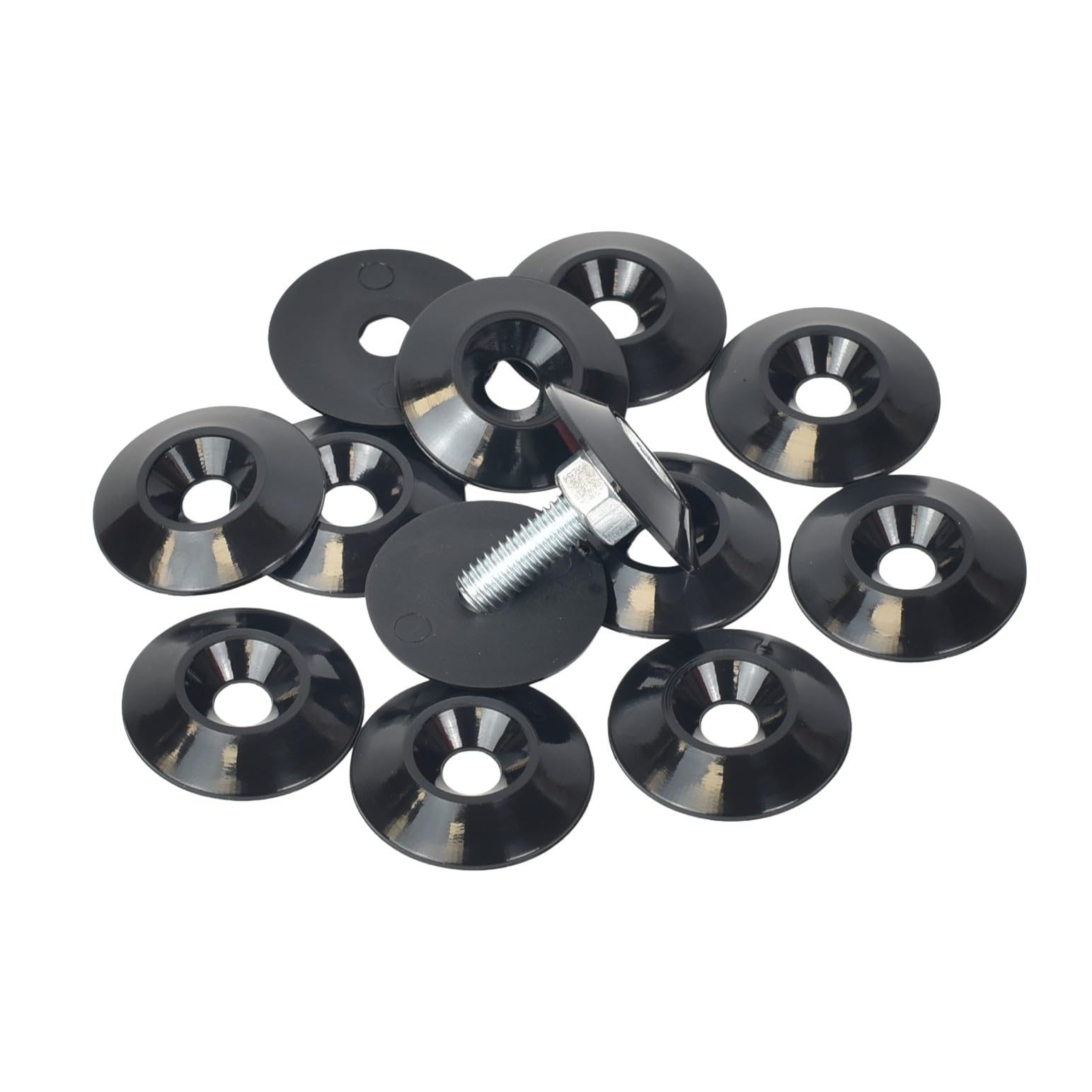 Hawkeng 6mm (M6) Countersunk Nylon Cup Washers in Black – 50PCS