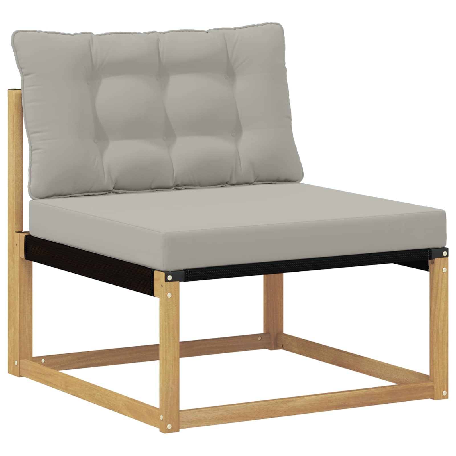 Gartenmöbelgarnitur Set 9-teilig aus massivem Akazienholz wetterfest Moderne Sitzgruppe für Terrasse Balkon Garten Esszimmer Wohnzimmer mit Tisch, Sofas, Sesseln, Aufbewahrung