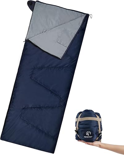 Vista 9 de REDCAMP Saco de dormir ultra ligero para mochileros, senderismo, comodidad para adultos, clima cálido, con bolsa de compresión