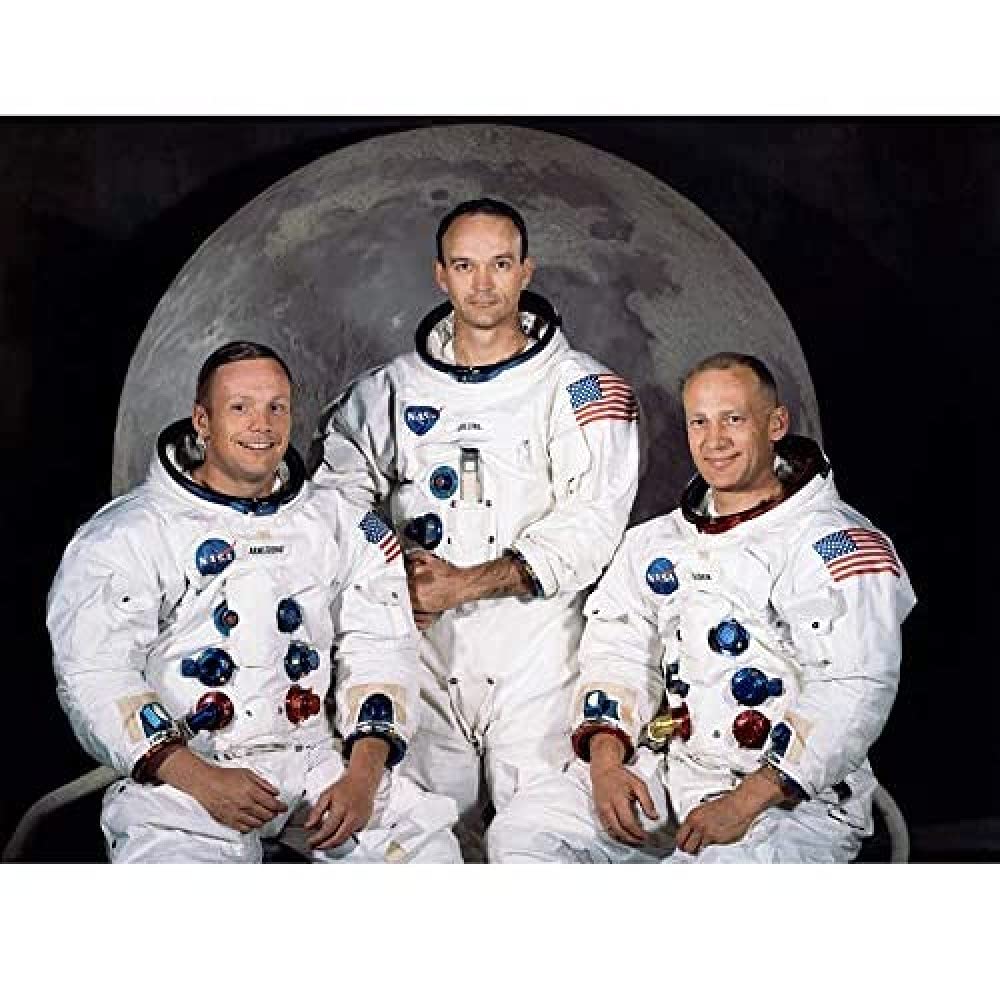 Artery8 Space NASA Apollo 11 Crew Armstrong Collins Aldrin Unframed Wall Art Print Poster Home Decor Premium