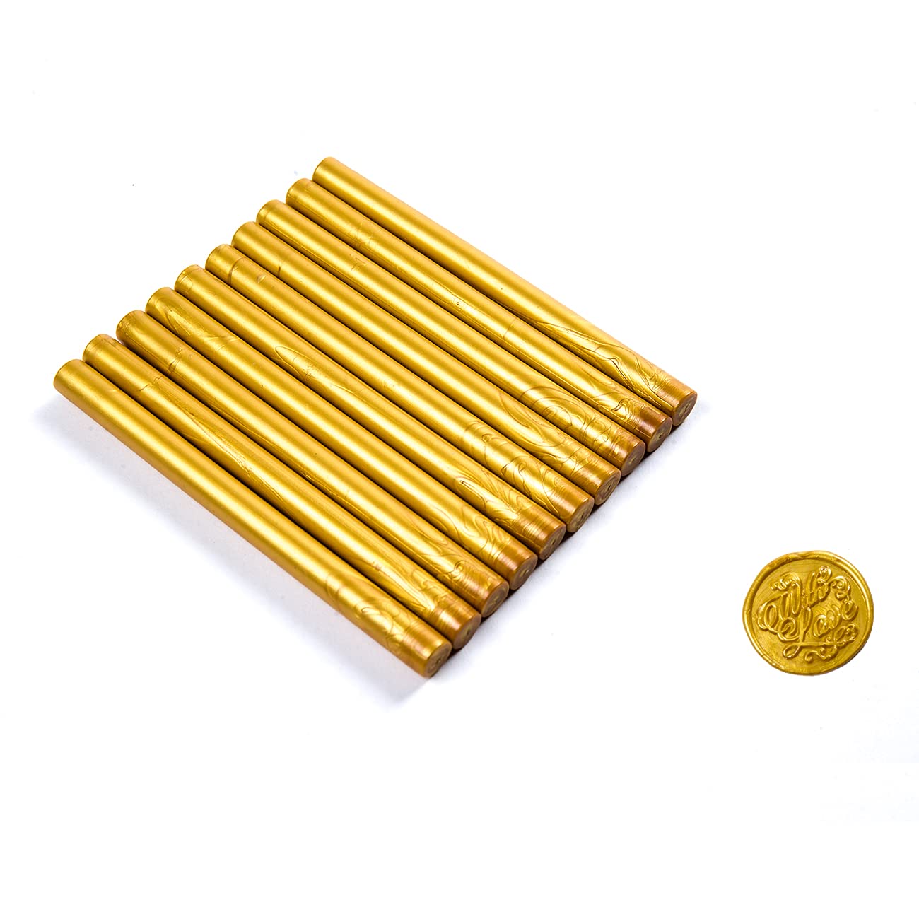 Wax Seal Sticks,Gold Wax Seal Sticks,Wax for Stamp Seals, Sealing Wax Sticks,Wax Sticks for Stamp Seals，10-Root Package