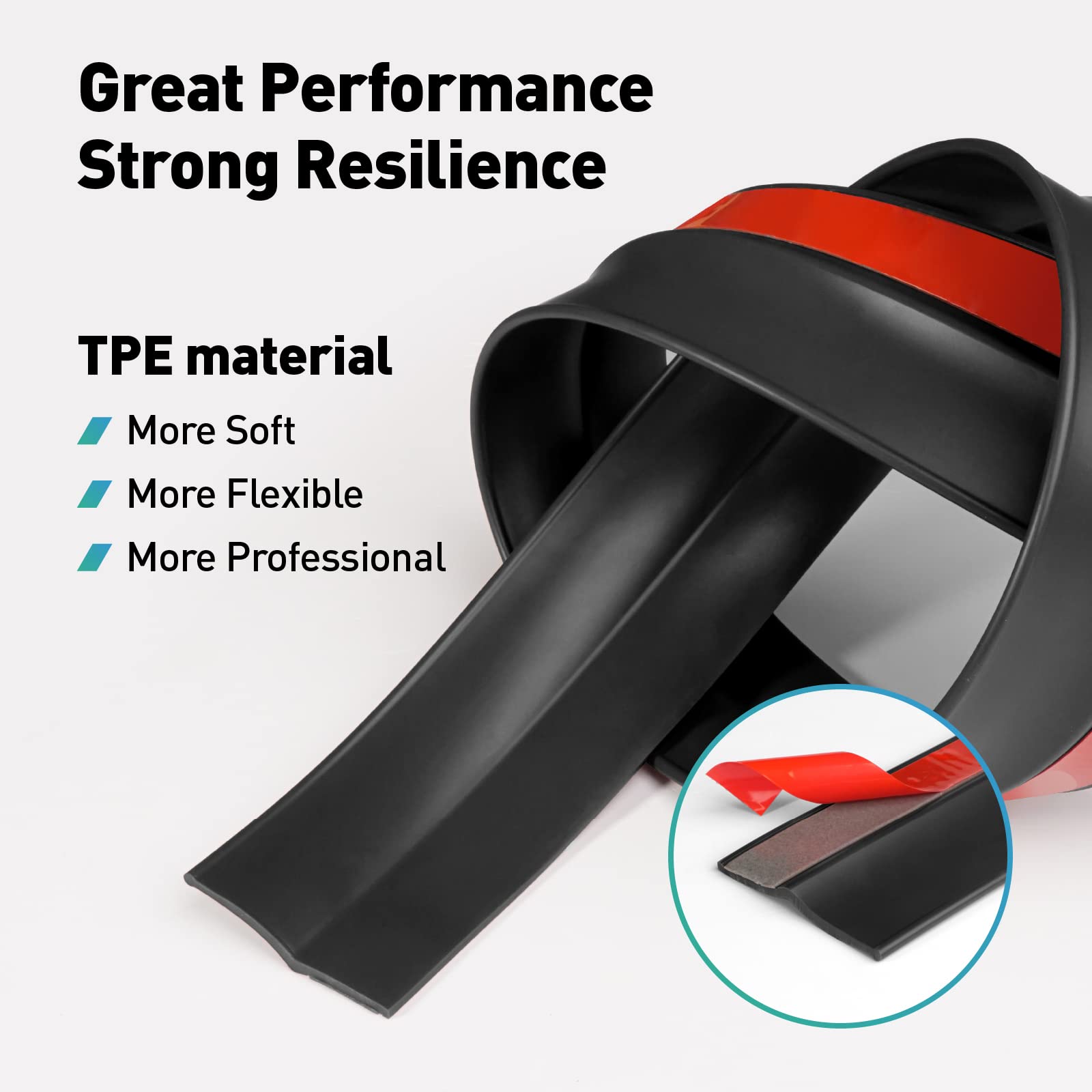 36ft Garage Door Weather Seal - Adhesive Rubber Strip For Top & Sides (2.2" Wide)