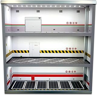 Garage Display Case Collectible Display Show Case with LED Lights,Model Car Display Case for 1:64 Scale Mini Car Parking Space Scene Collectible Gift Decoration 3 Layer Model Car Parking Lot Garage