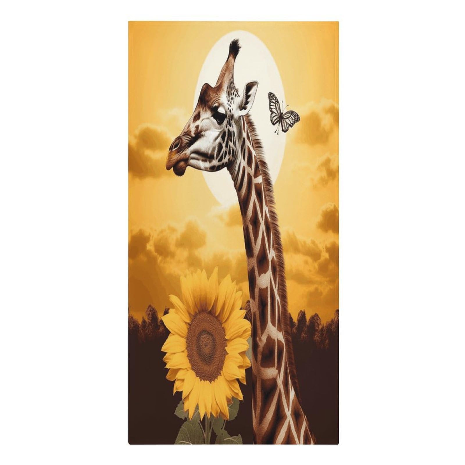 FekiLoot Giraffe and Sunflower Towels Lightweight Thin Beach Towel Classic Soft Large Pool Towel Highly Absorbent Sand Free Bath Towels Travel Blanket for Vacation Essentials Adult Gift 30" X 61"