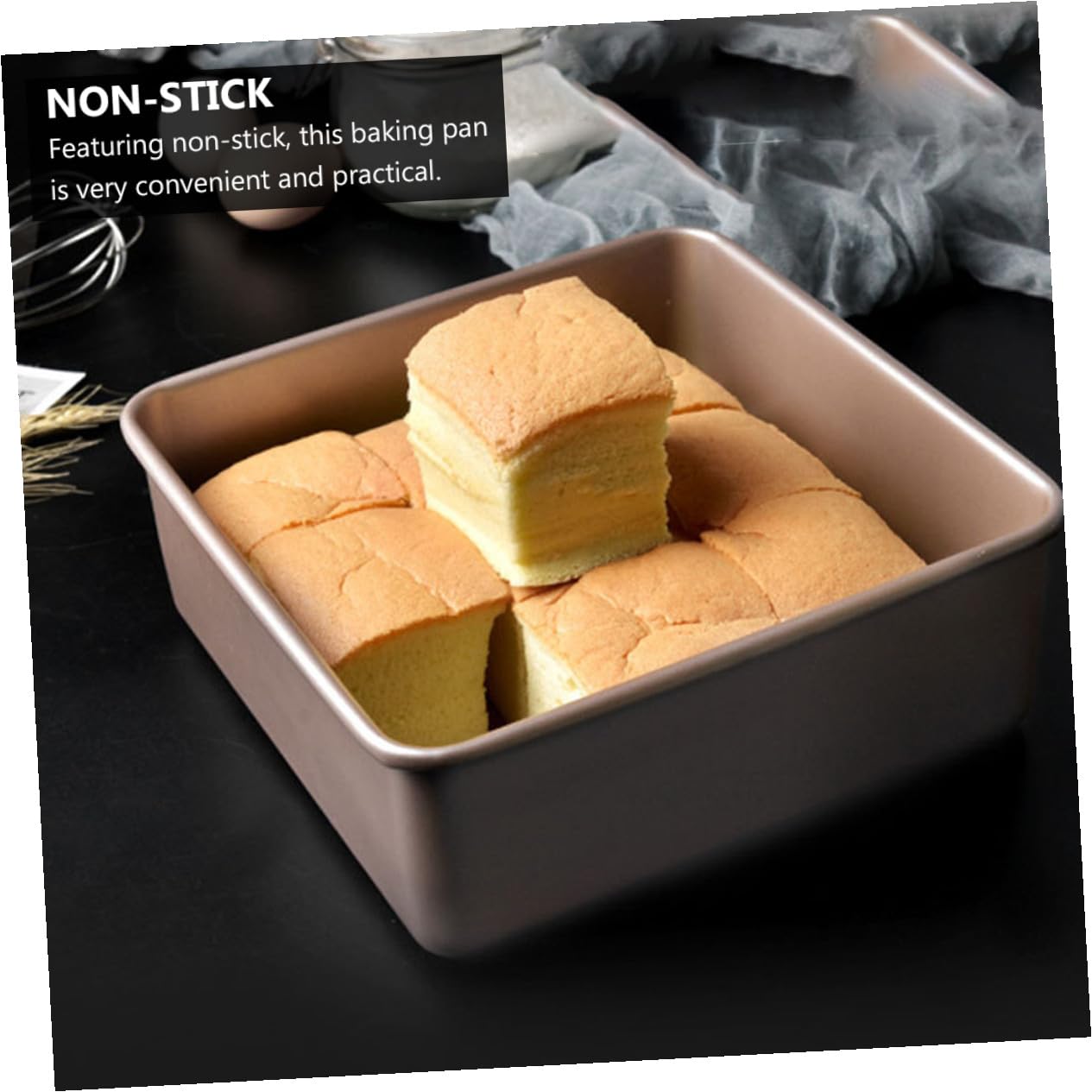 Uonlytech Moule à Gâteau Carré 23,5x23,5x8 Cm Acier Inoxydable Antiadhésif Plaque De Cuisson à Pâtisserie Cuisson Domestique Et Professionnelle