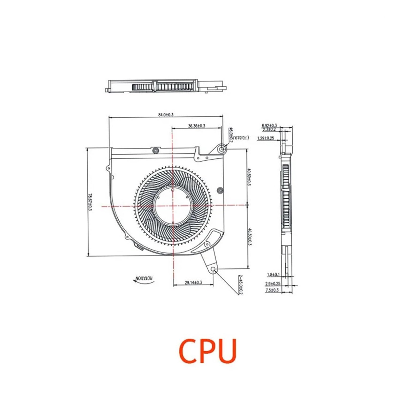 tianwandong Laptop CPU GPU Cooling Fan PLB07010S12HH DC12V 0.50A 4Pin for 5G 15P 17G XC XB RX7G(CPU FAN)