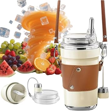 Velytycheon Shaved Ice Juice Cup Portable Blender,Multifunctional Cordless Juicer,Rechargeable Mini Travel Cup,Personal Smoothie Blenders with Leakproof-Lid for Office, Gym, Camping, Travel 450ML B