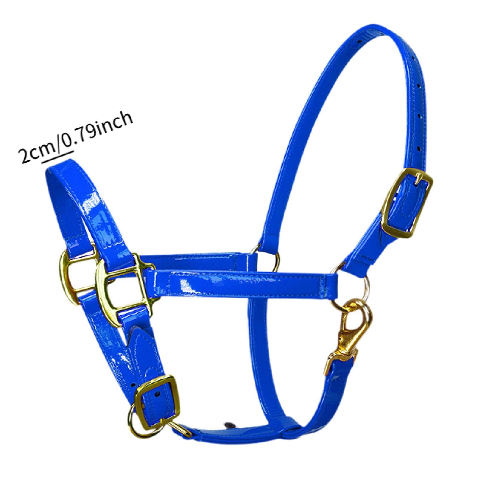 Cabezada de Entrenamiento para Caballos de Cuero de Microfibra con Cuerda, con Cierre de Mentón Y Garganta (para Pastos, Granjas E Hipódromos).