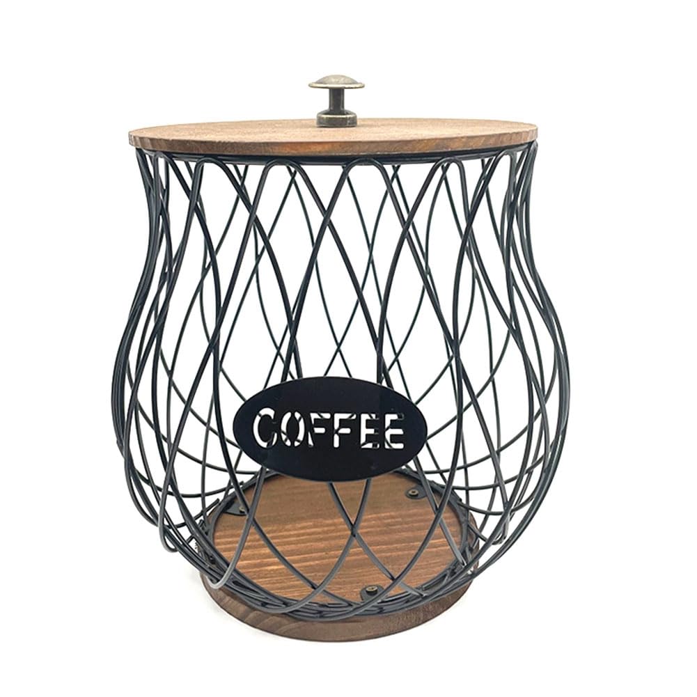 CTRLZS Coffee Pod Holder Rustic K Cup Holder Organizer for Counter, Coffee Pods Storage Black 1 Piece