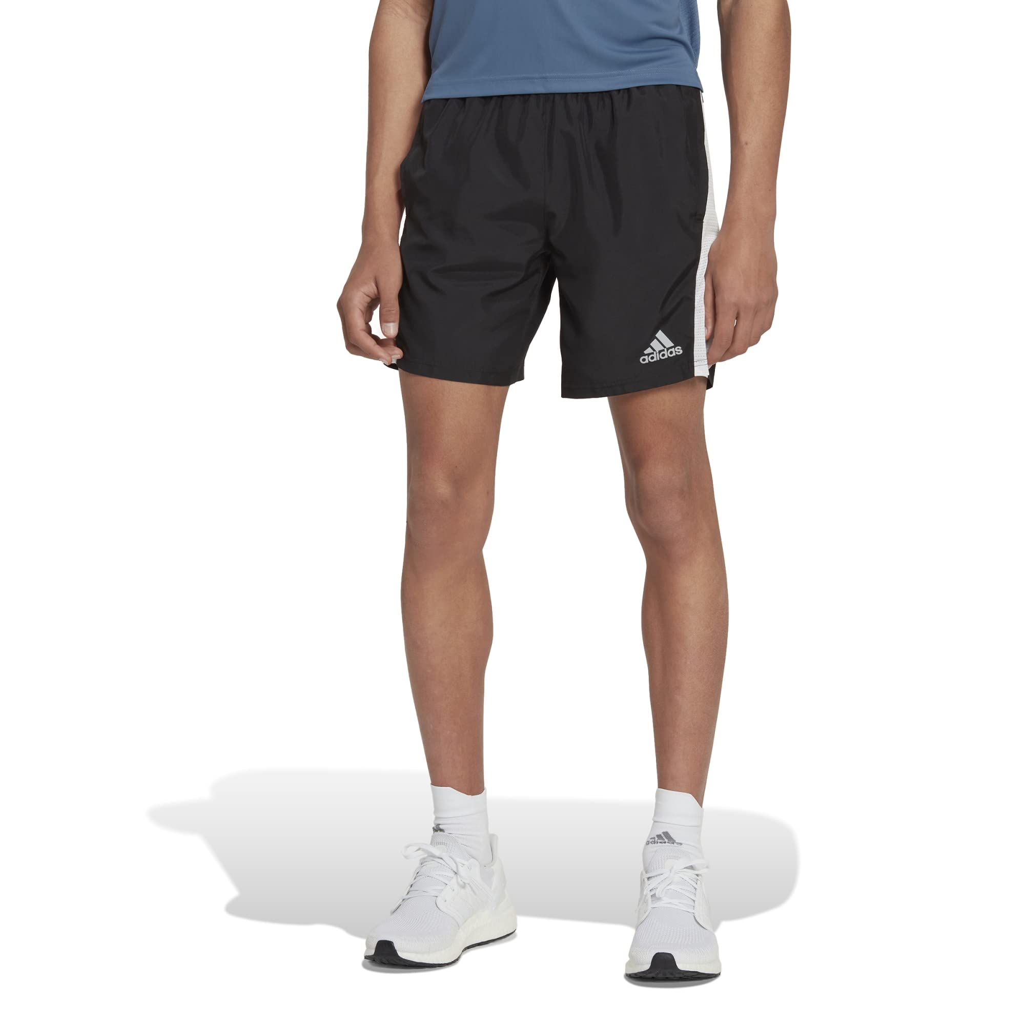 adidas Hombre Own the Run Pantalones cortos, Black/White/Reflective Silver, XL