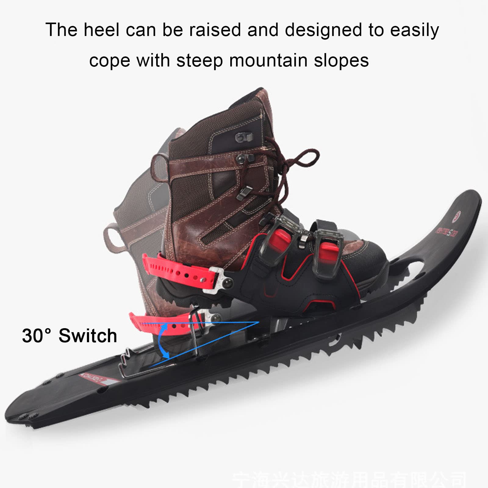 Raquettes À Neige Hommes Femmes pour Adulte, Poids Léger Chaussures De Neige avec Crampons Antidérapants en Aluminium, Fixations Ajustables,65/21CM