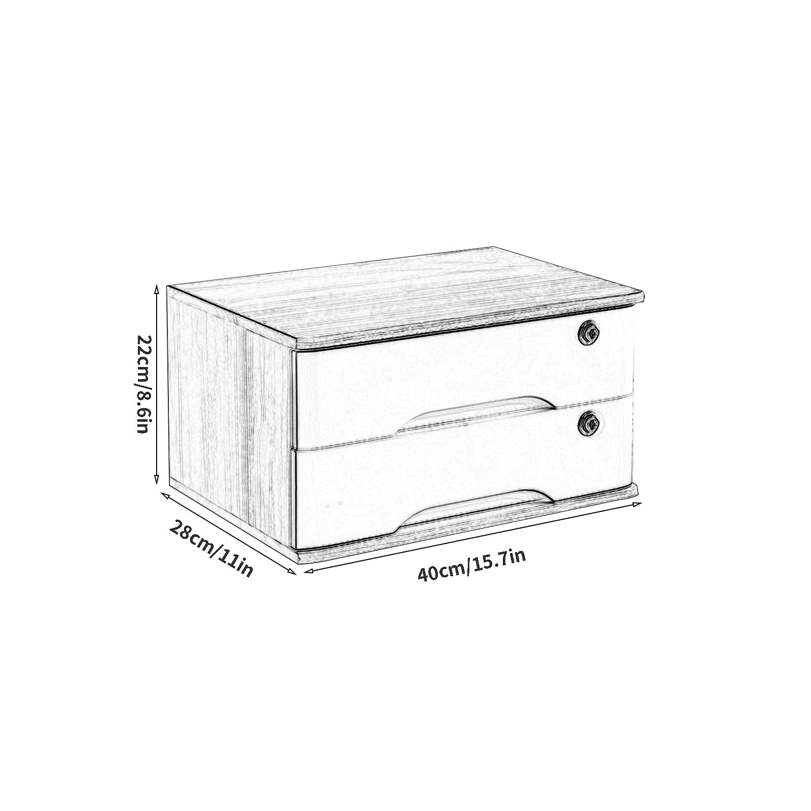 Organizer da scrivania in legno con serratura, formato A4, con scomparti multipli, ideale per ufficio, casa e ufficio