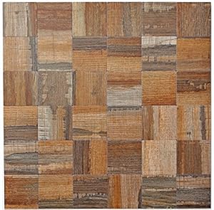 Conwire Mosaik Fliese Aluminium Holzoptik Braun