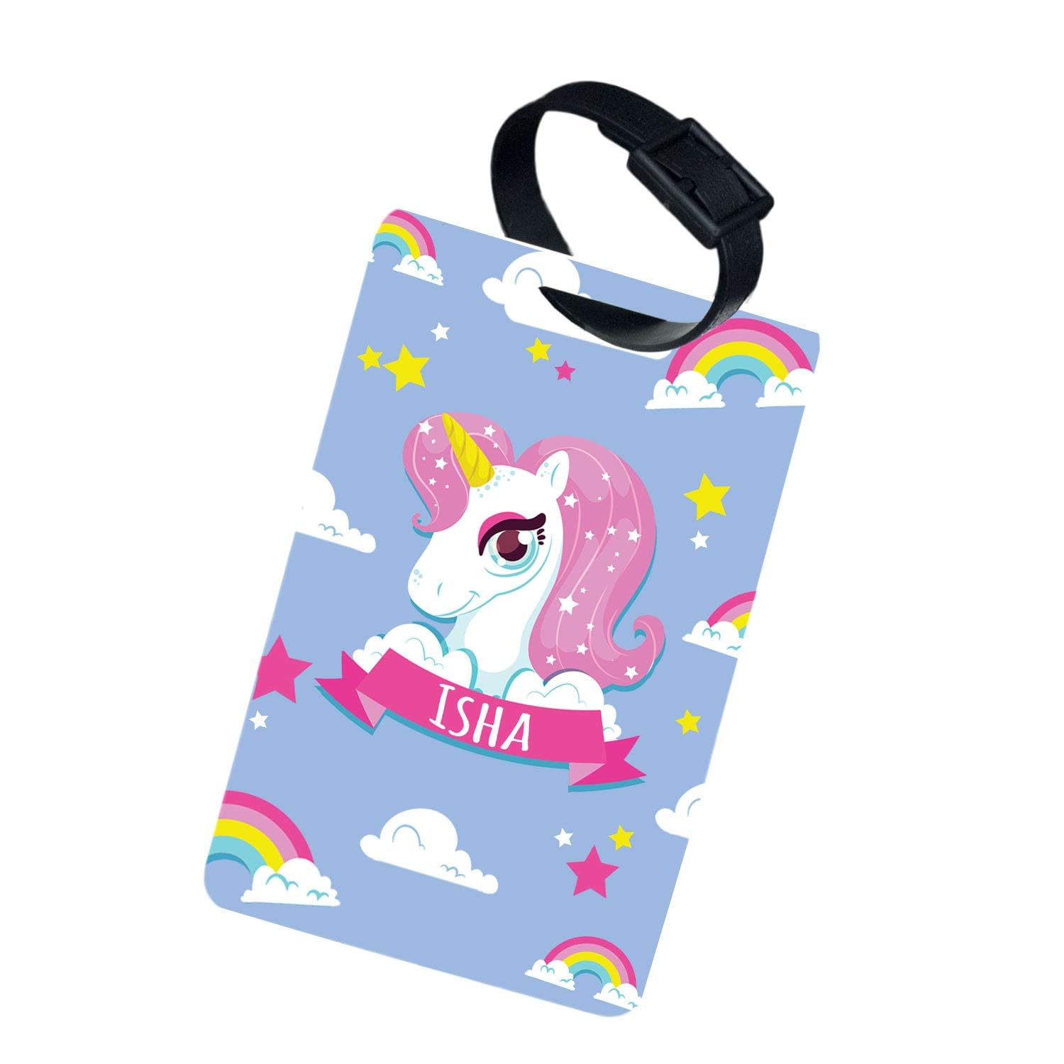 Customized Luggage Tag for Travel/School - Unicorn Theme - Personalized Name - MDF 2.5 * 3.75" Multicolor - Single Side Print-image-47
