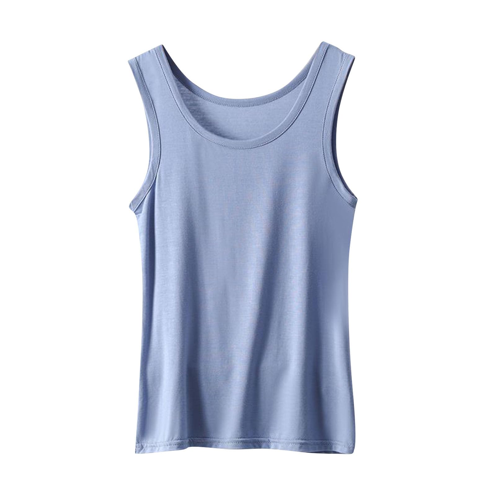 Womens Slim-Fit Thin Tank Top Sleeveless Undershirts Layering Lightweight Casual Tops Spring Summer Basic Tees