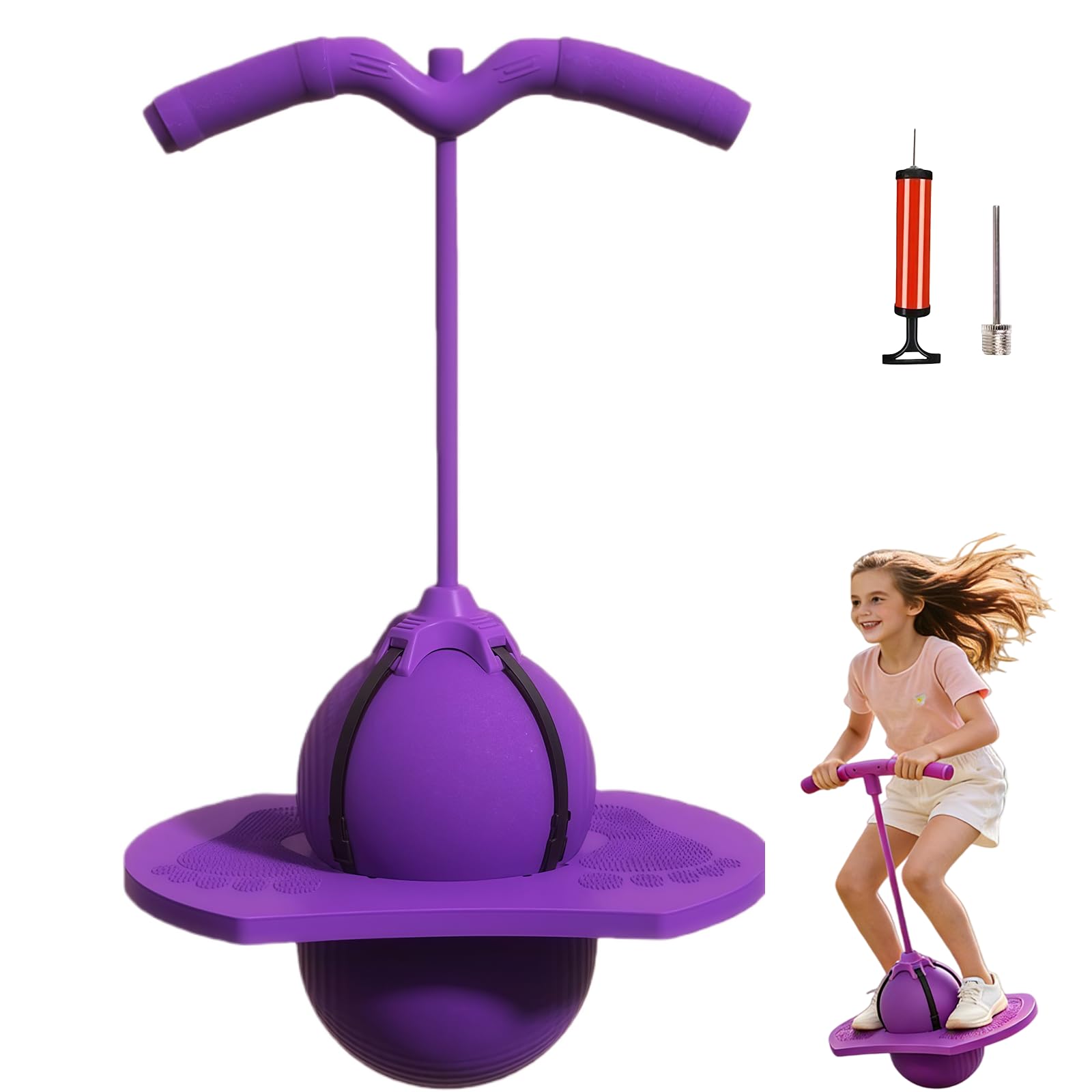 Balance Jumping Ball, Pogo Stick with Handle for Kids Age 10+ & Adults Up to 200lb