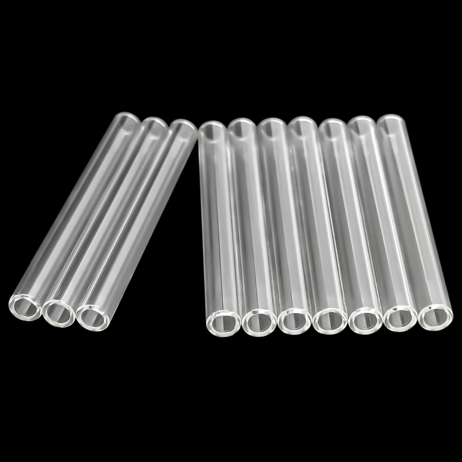 HZCPENG 10 Pcs Clear Glass Tubes 4 Inches Long 10mm OD 7mm ID 1.5mm Thick Wall Glass Borosilicate Blowing Tubes
