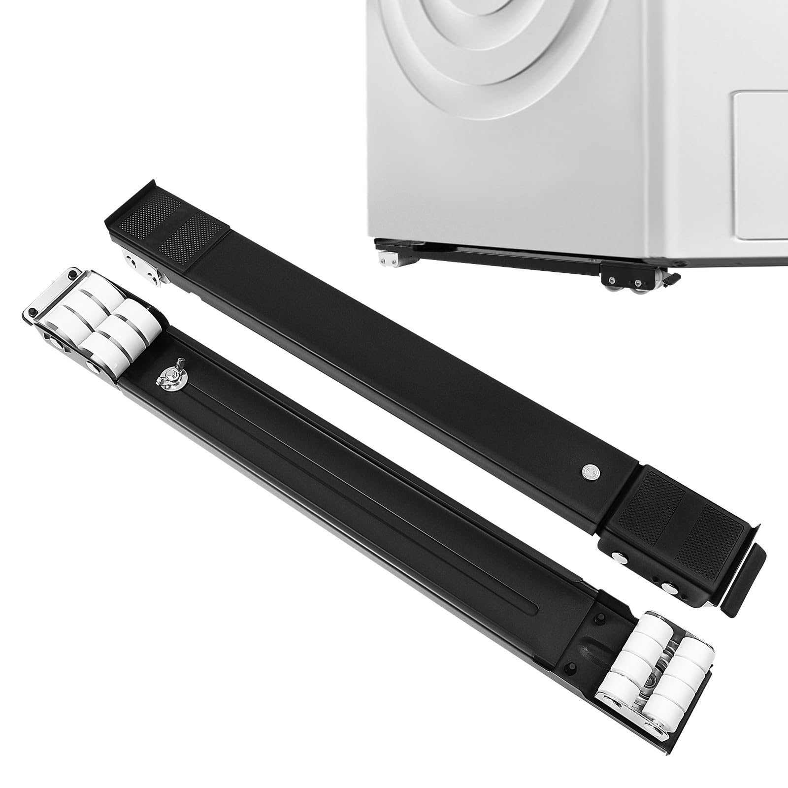Operitacx Appliance Rollers Heavy Duty, 18–28 Inch Extendable Washing Machine Rollers with Brake, Adjustable Furniture Moving Dolly for Fridge, Dryer, Washer, Refrigerator and Sofa