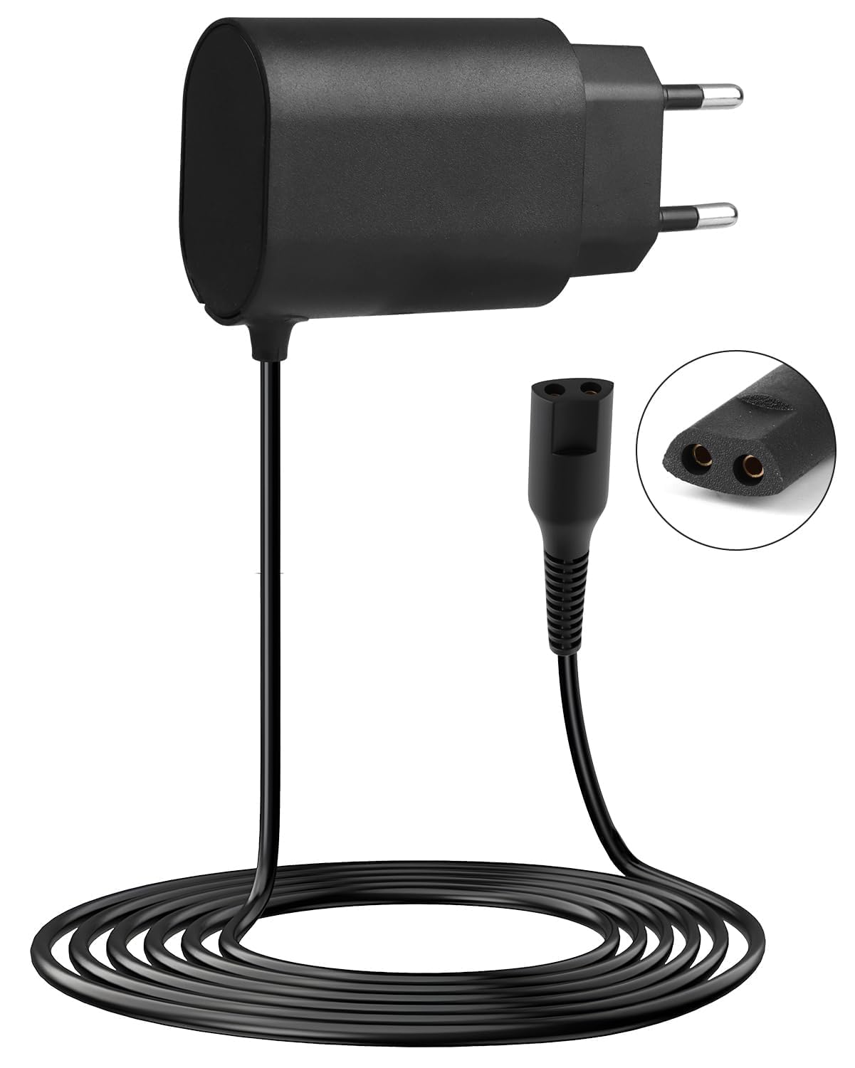 12V 0.4A Cargador Cable para Braun Afeitadora Eléctrica Serie 9/8/7/6/5/4/3/2/1, Reemplazo Cable de Carga para Braun Cortador 9-725 9-720 9-890 9-990 9-105 5541 9467cc 51-B1820s 71-S7200000cc 190s-1