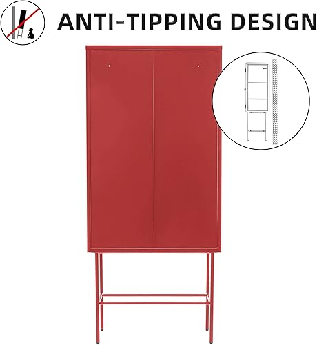 Miniatura 6 de Armario de almacenamiento de vidrio estriado de estilo retro armario de esquina puertas duales 3 estantes anchos desmontables almacenamiento cerrado