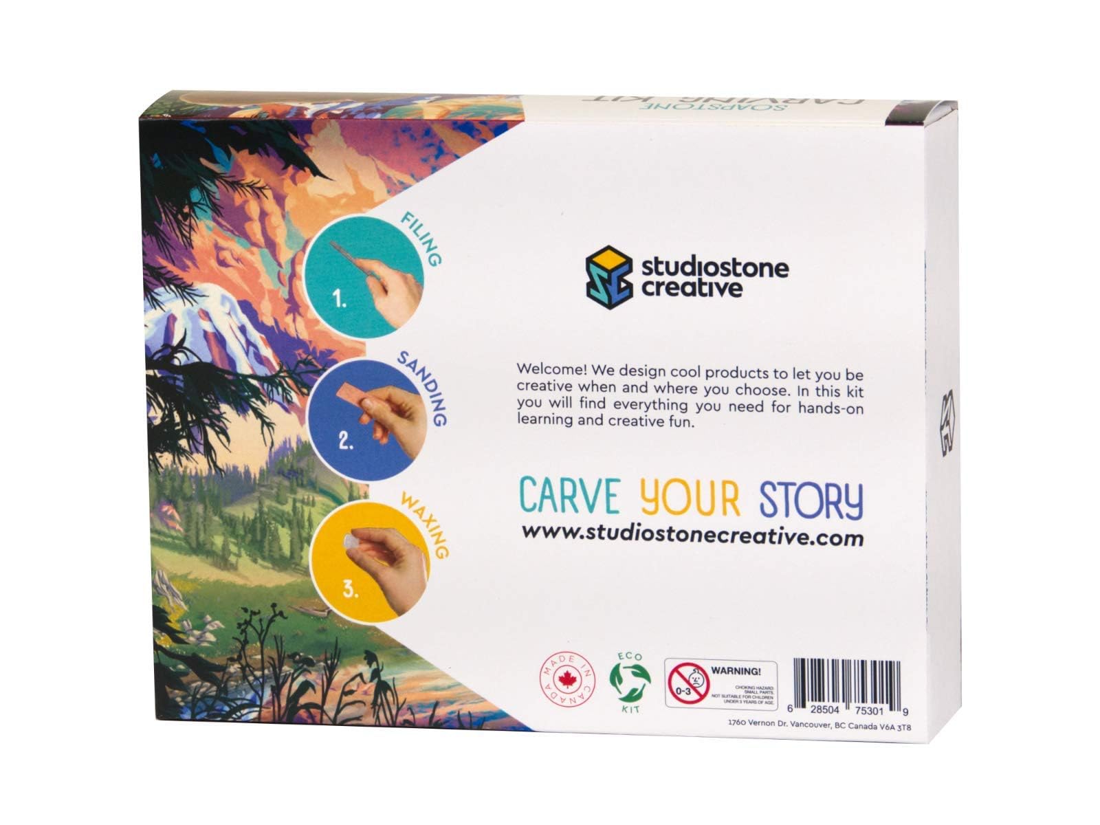 STUDIOSTONE CREATIVE Kit de sculpture pour enfants et adultes - Sculpture d'ours en stéatite