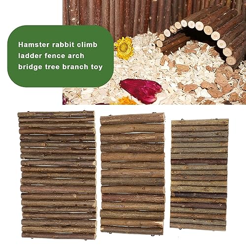 YINETTECH 3PCS Hamster Rabbit Climb Ladder Fence Arch Bridge Branch Toy for Hamsters Lizards Golden Bears Turtles 10x20cm 12x23cm 15x25cm - Image 2