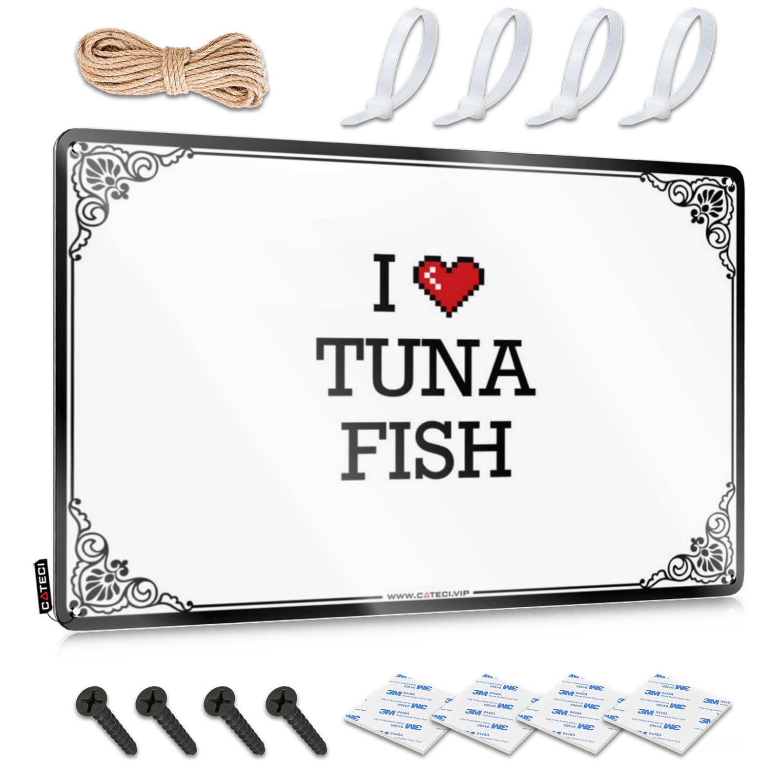 Funny Bar Decor Sweet Plaques - I Love Tuna Fish Rustic Wall Art Soft Area Easy Hang For Patio Bar(30X40CM)