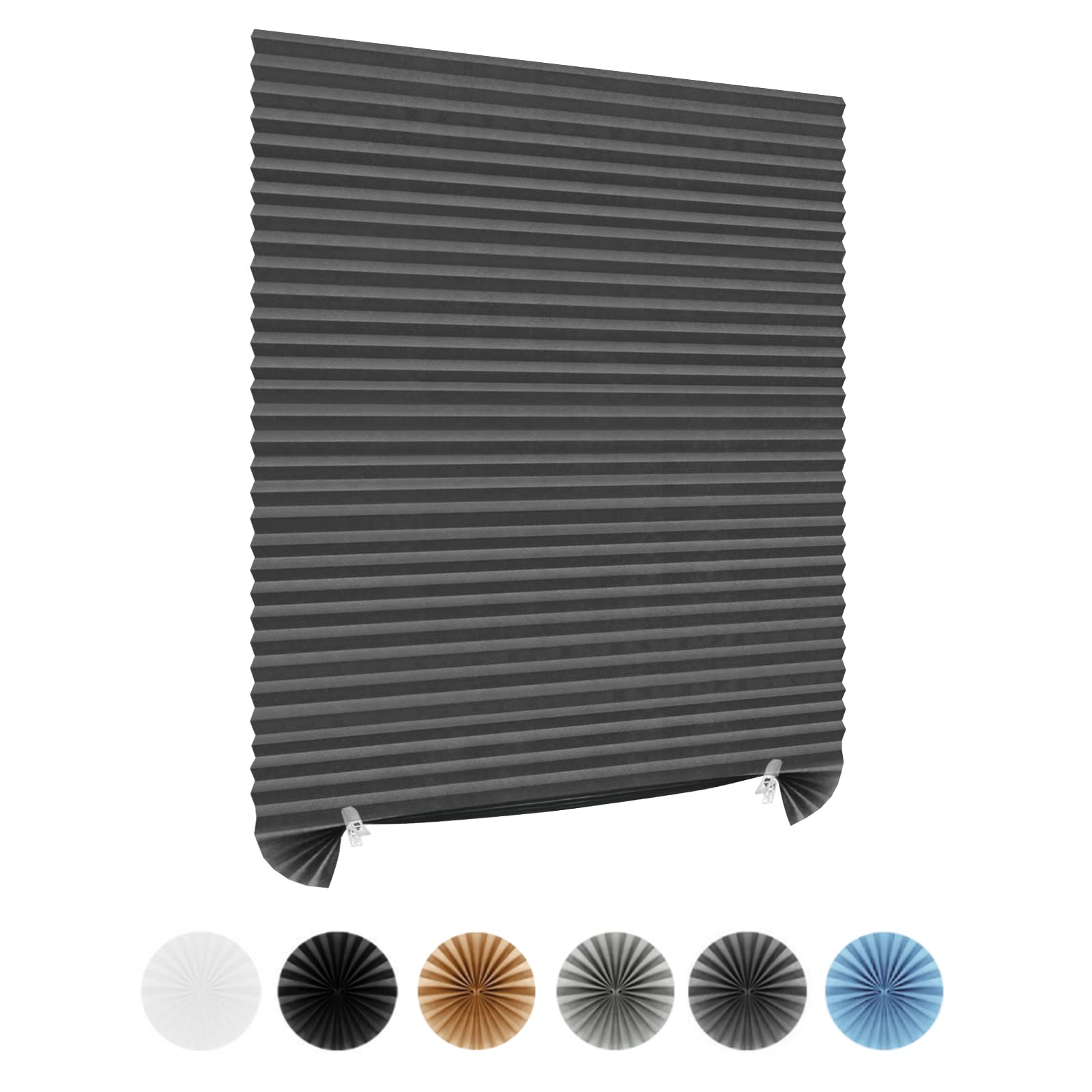 No Drill Blinds Non-woven Fabric Cut to Size Blackout Thermal Easy Fit Self Adhesive Stick On Pleated Temporary Shades Clip In Paper Blinds for Windows Patio Doors Kitchen Bathroom Bedroom