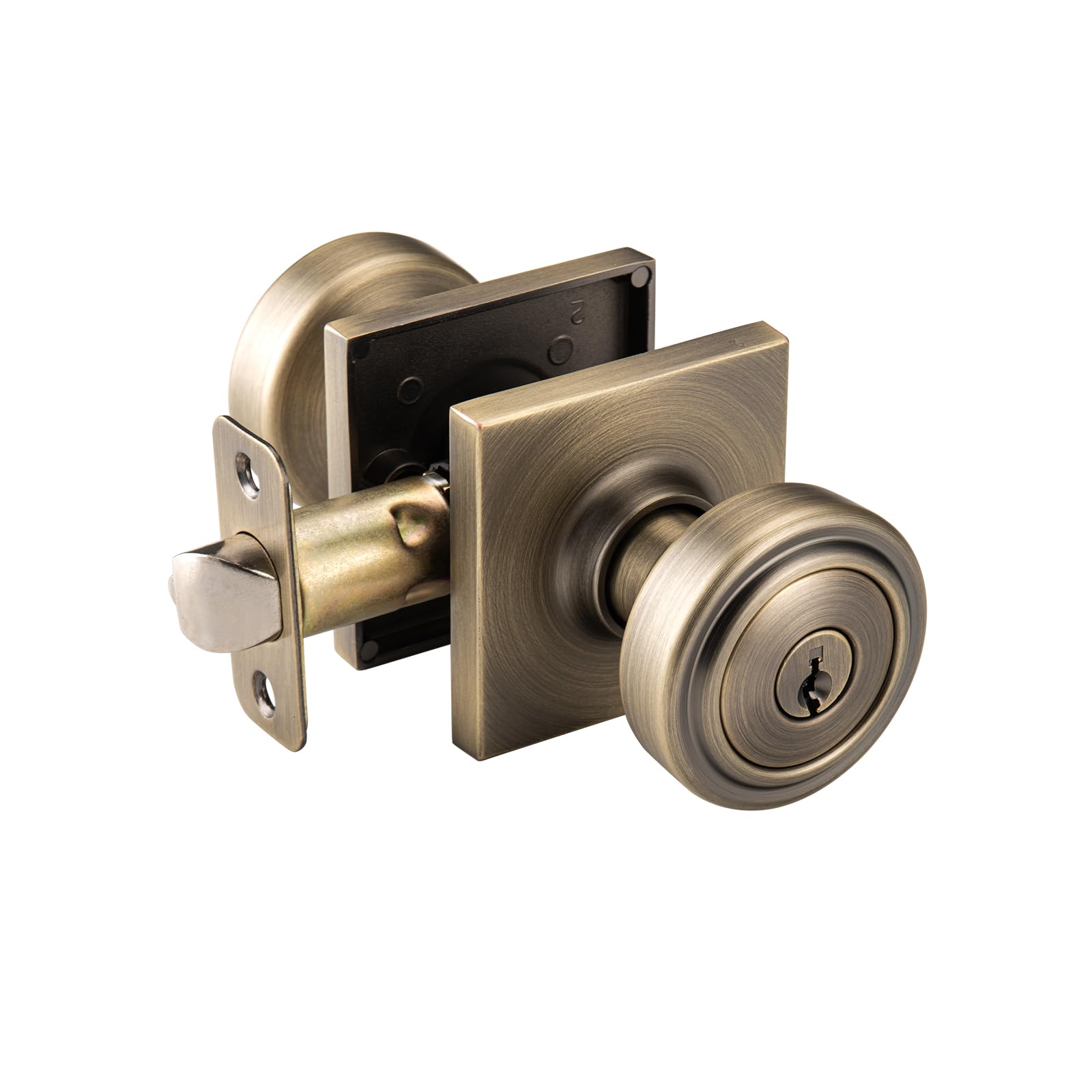 Antique Brass Door Knob with Lock -12 Antique Brass Door Knob with Lock -12