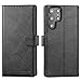 Produktbild Jenuos für Samsung Galaxy S22 Ultra 5G Hülle Leder Handyhülle Magnet KlapphülleKartenfächer Lederhülle Wallet Flip Schutzhülle kompatibel mit Samsung Galaxy S22 Ultra 6,8" -Schwarz(S22U-SG-BK)