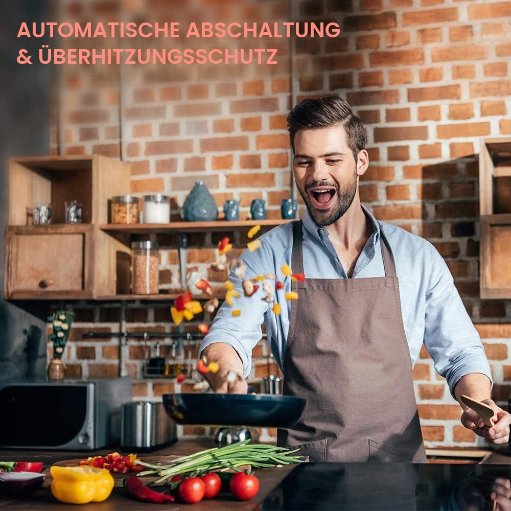 Glaskeramikkochfeld Elektrischer Kochfeldbrenner aus Keramik 60cm, Eingebauter Schwarzer Glaskocher mit 4 Kochzonen GCE460TC