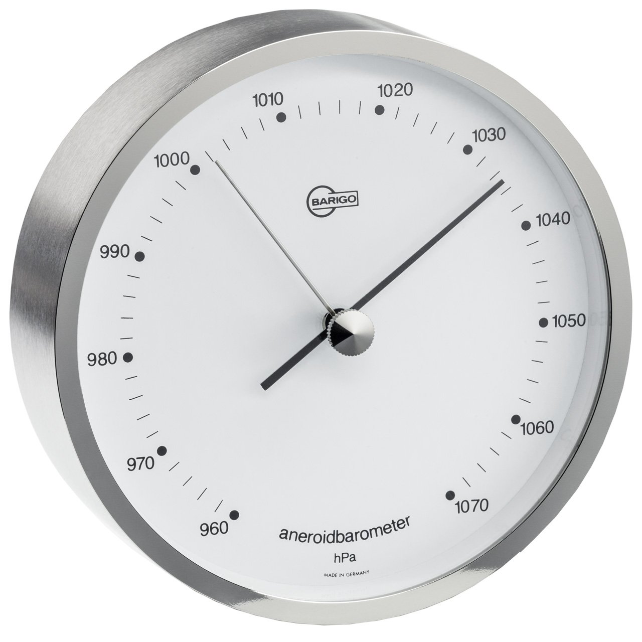 Barigo 101 - Barometro da tavolo in ottone nichelato, 104 mm