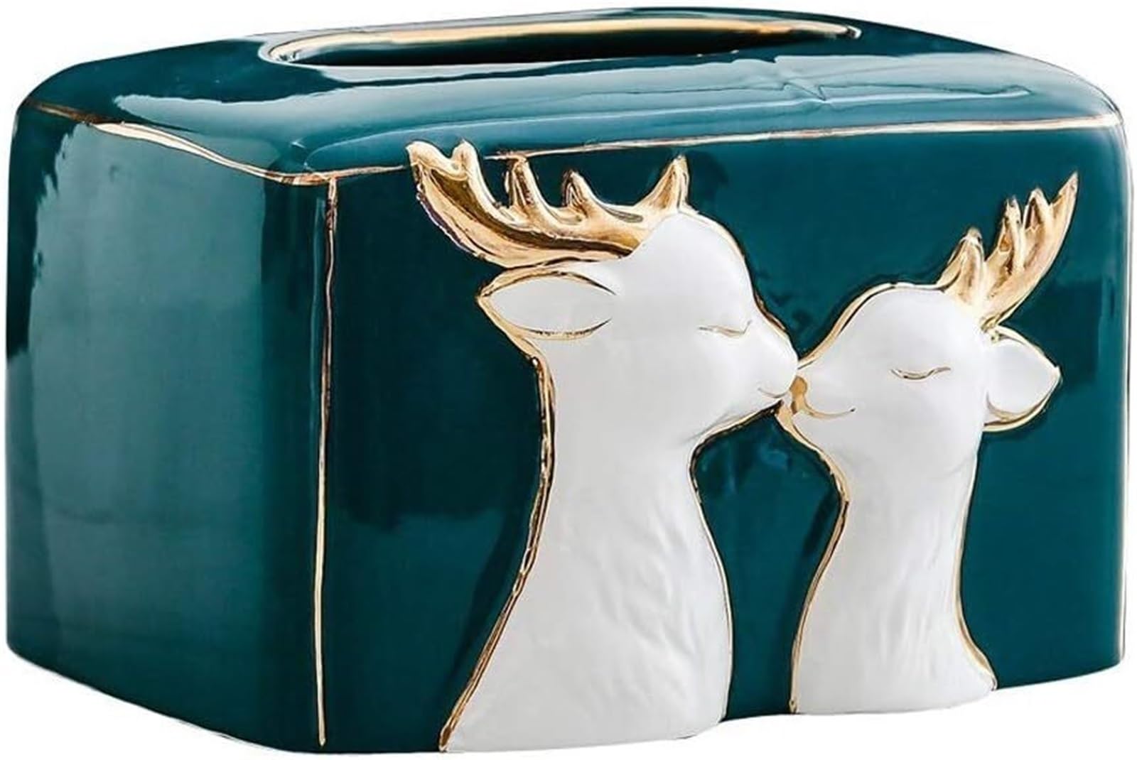 Tłoczone pudełko na chusteczki dla miłośników zwierząt - elegancki ceramiczny dozownik serwetek do salonu i stolika kawowego - stylowe chusteczki nawilżane