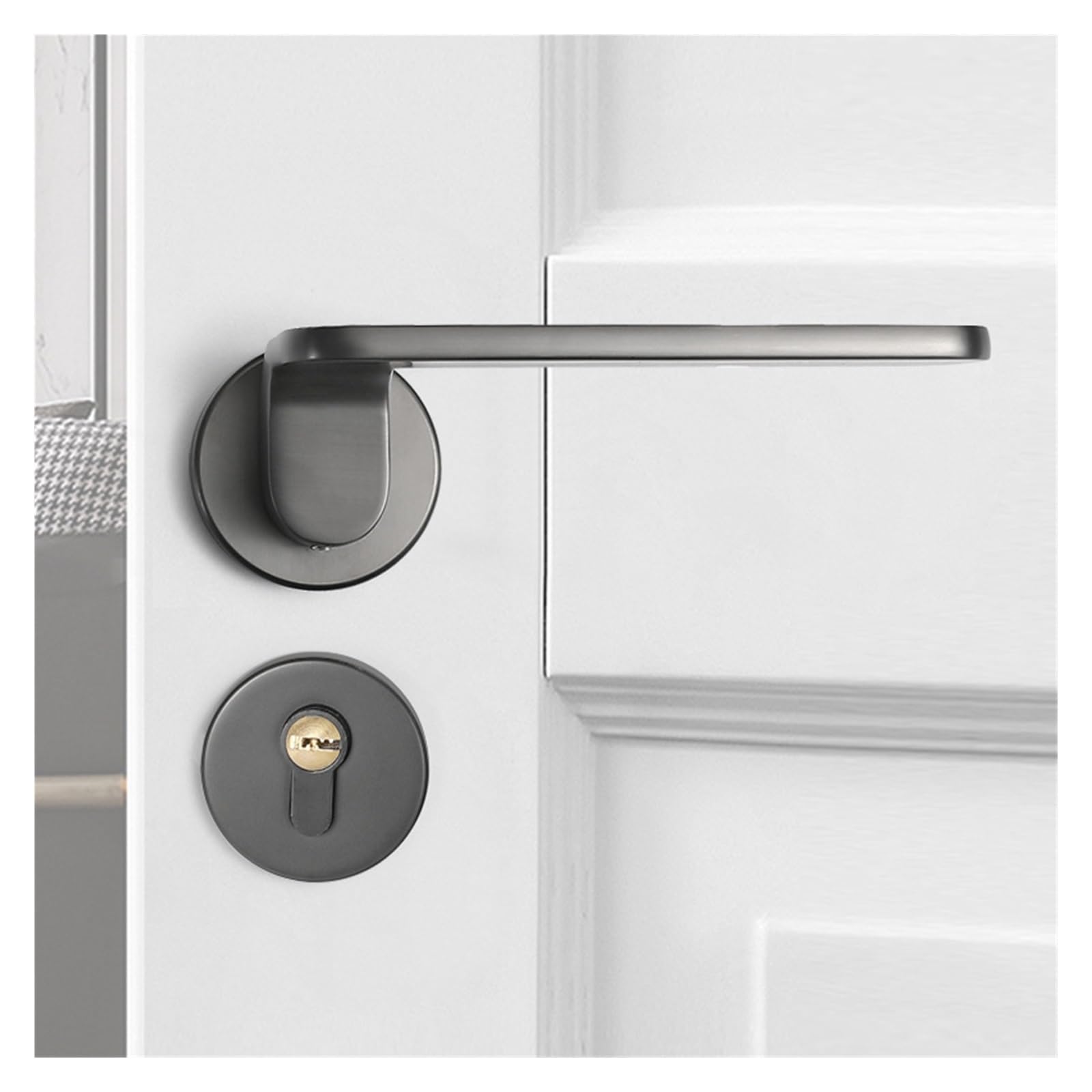 NYRXRYTCA Modern Simple Gray Interior Door Lock Bedroom Door Lock Wooden Door Handle Split Magnetic Silent Door Lock(Type H-72 Silent Lock)