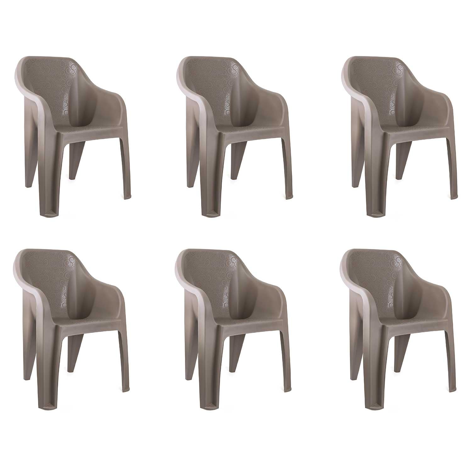 Cello Dynamo Cafeteria Plastic Chair,Set of 6,Grey-image-40