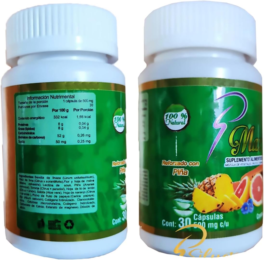 Angely's Beauty Silueta Perfecta SP Max – Dietary Supplement with Pineapple, Aloe & Natural Fruit Extracts – Digestive & Visceral Fat Support – 30 Capsules