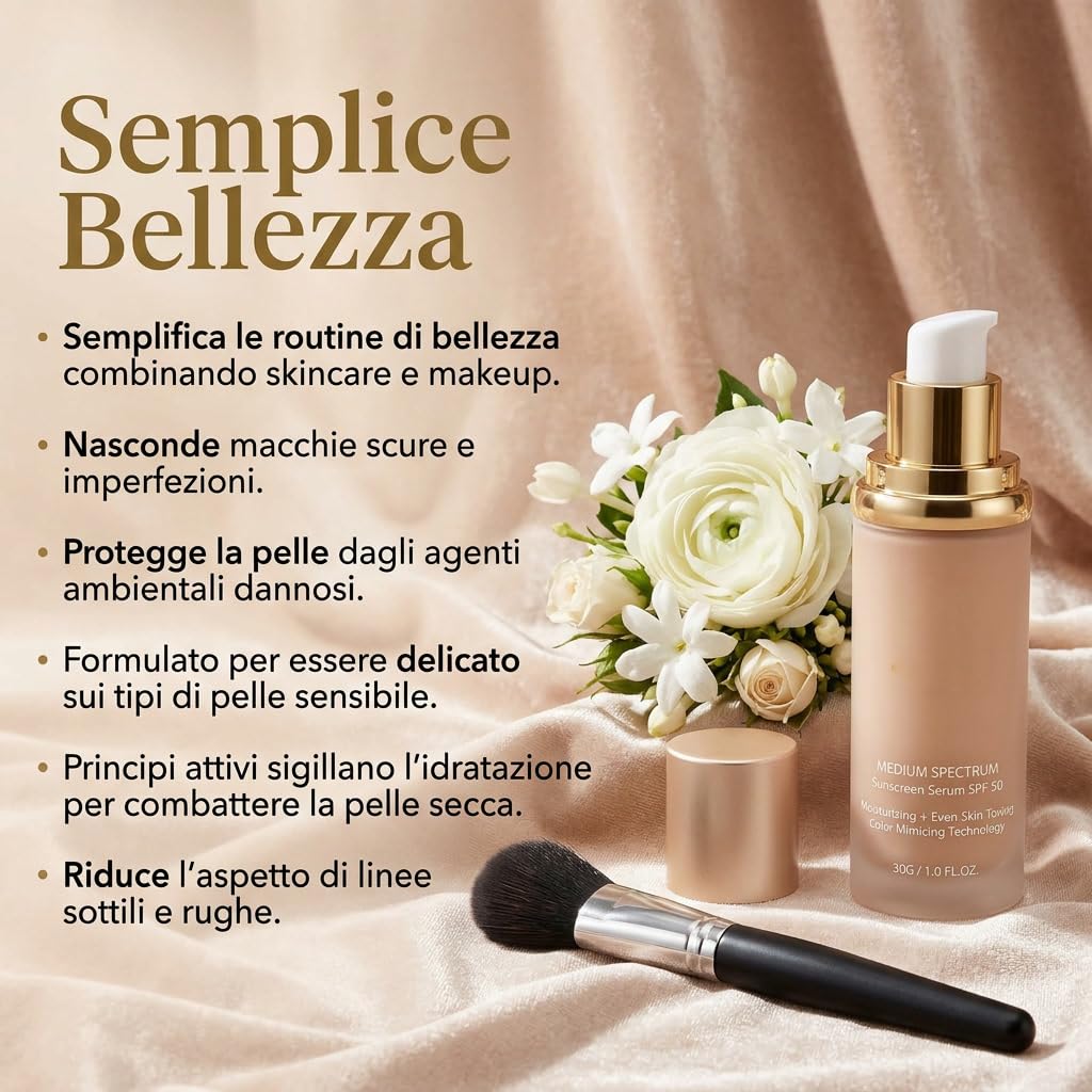 Dermaglide 4-en-1 Foundation — Fondotinta Leggero Coprenza Media Modulabile Finitura Satinata 12 Ore Idratante Non Comedogeno Donna (2 PCS)
