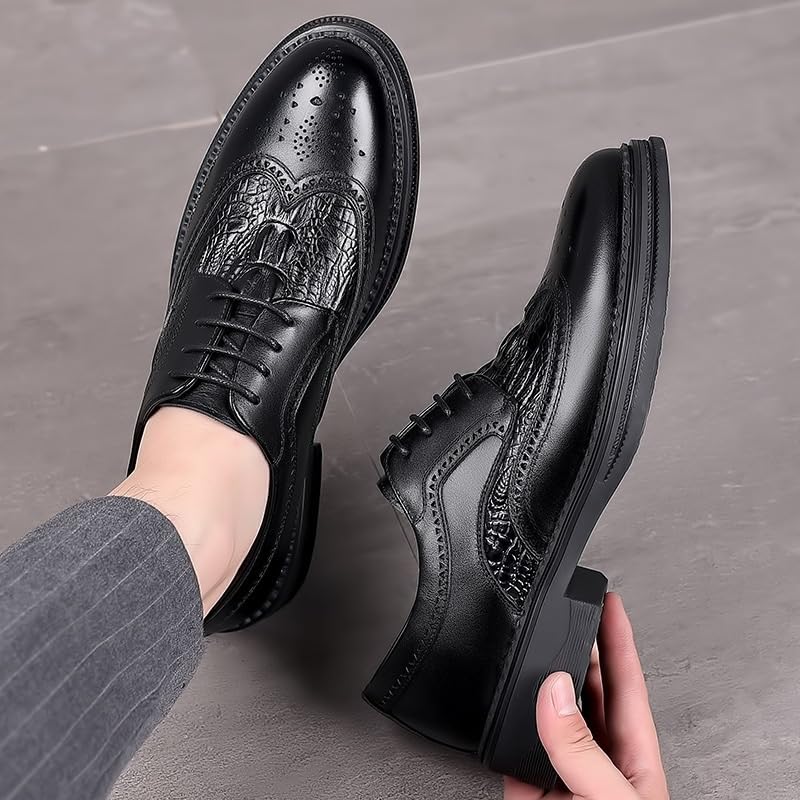 Men's Oxford Formal Shoes Retro Round Toe Comfortable Lug Sole Non-Slip Lace-Up Dress Shoes Business Work Shoes for Men3