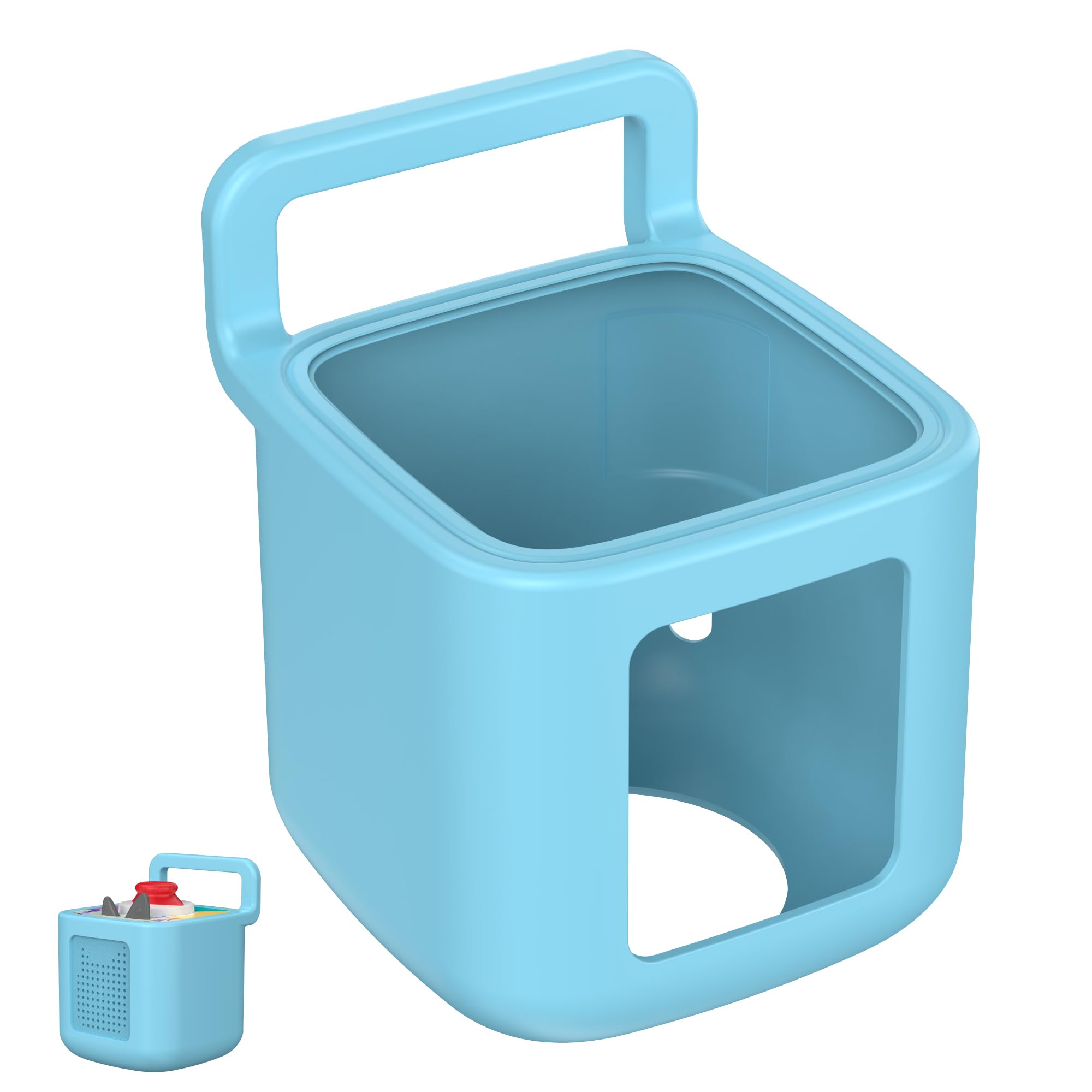 Funda protectora de silicona para reproductor de audio Toniebox 2, funda de silicona antideslizante a prueba de golpes con asa, cubierta suave de fácil agarre, funda duradera fácil de limpiar (azul)