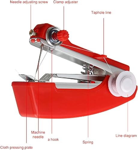 Miniatura 8 de Mini máquina de coser, máquina de coser de mano portátil de mano, máquina de coser de mano, anti mini grapadora portátil de puntada para el hogar,