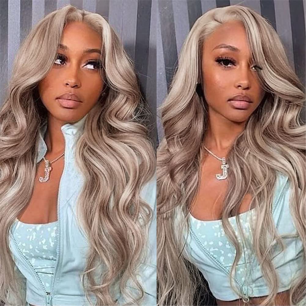 AliPearl Wig P18/613 Blonde Lace Front Wigs Human Hair Pre Plucked For Black Women Body Wave 5x5 HD Transparent Lace Closure Wigs Human Hair Brazilian Virgin Hair Glueless Colored Human Hair Wigs 150% Density Ali Pearl Hair (16inch)