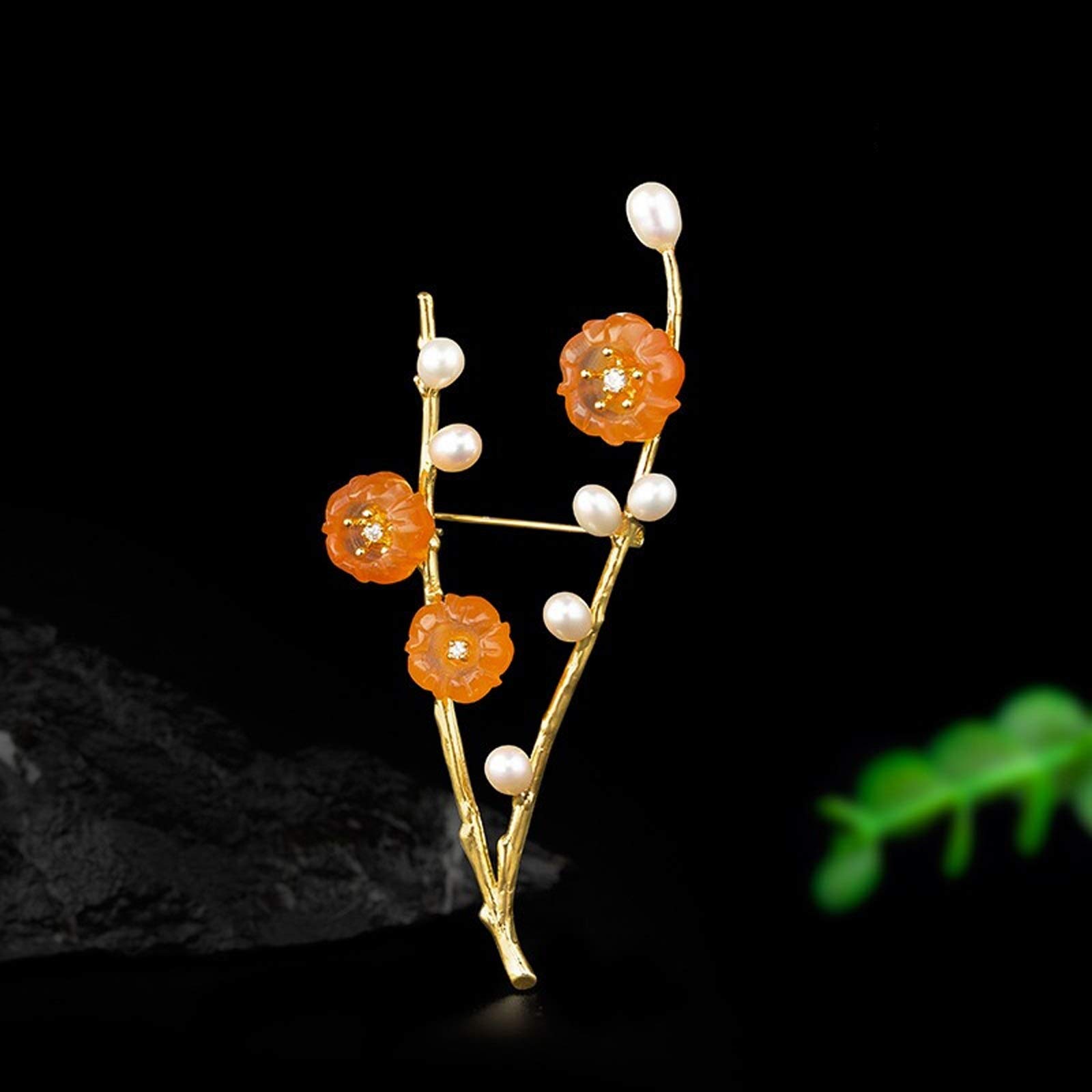 Dekorationsbrosche, Elegante Perlenbrosche, vergoldete 925er Silberbrosche, personalisierte Blumenbrosche für Frauen, Brauthochzeits-Anstecker, Schmuckgeschenke, Broschen