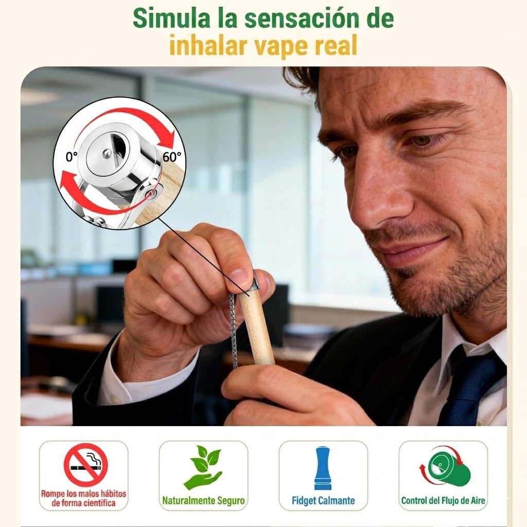Collar de Respiración Dejar de Fumar, Resistencia Ajustable, Filtrado con Aromaterapia, Almohadillas núcleo de algodón de reemplazar Sabor de Frutas, Perfecto para Relajación Diaria